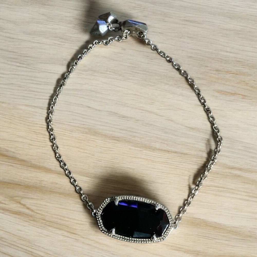 Kendra Scott Daisy Bracelet BLACK Cat's Eye Gold Adjustable 0773